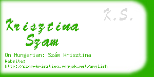 krisztina szam business card