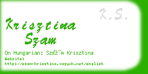 krisztina szam business card